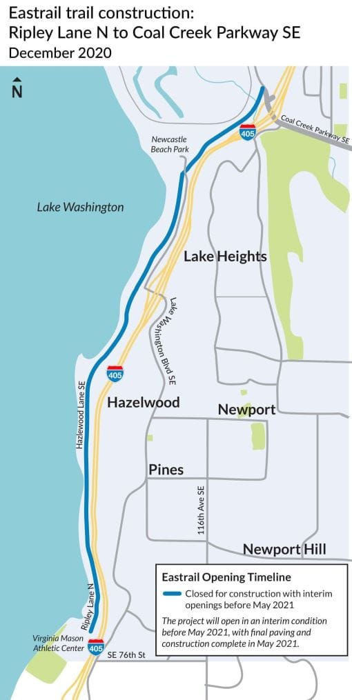 The 2.5-mile improvement to interim Eastrail Trail. (Courtesy of WSDOT)