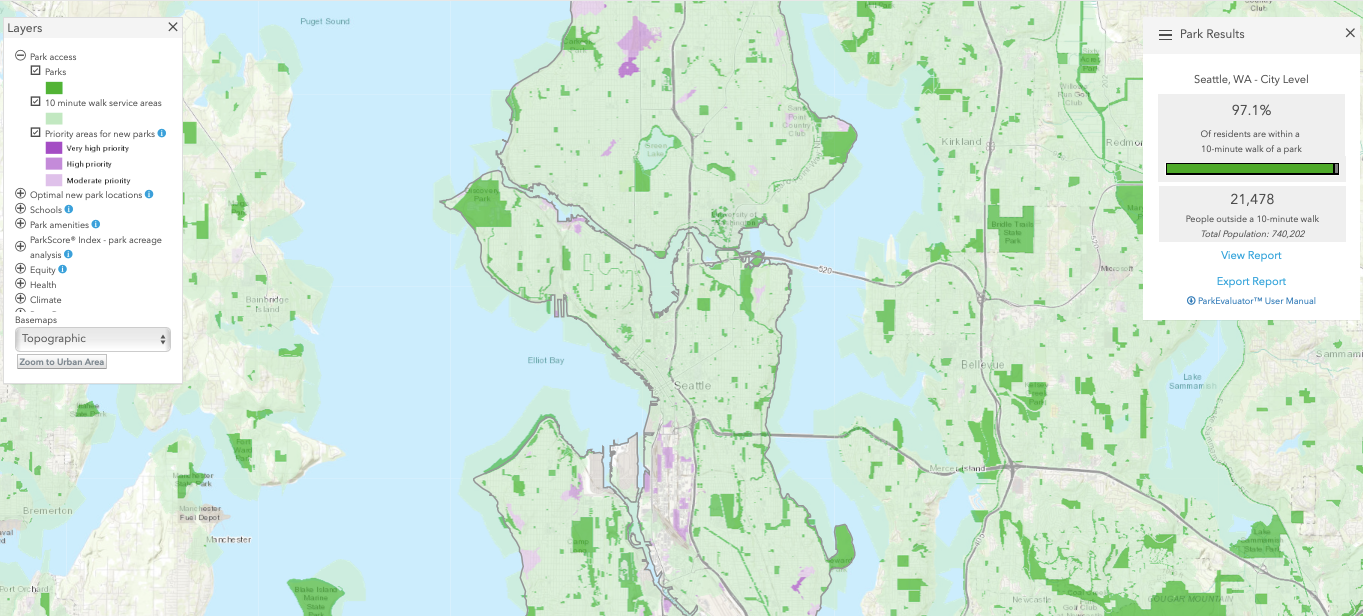 Credit: Trust for Public Land ParkScore Index 2021