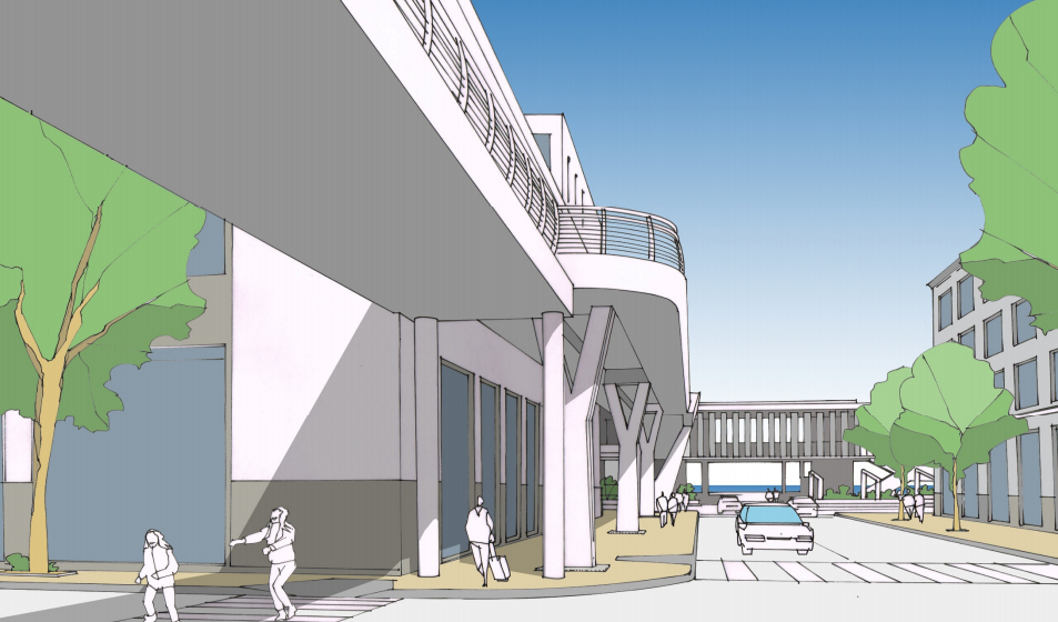 Drawing of bulb out where bridges connect