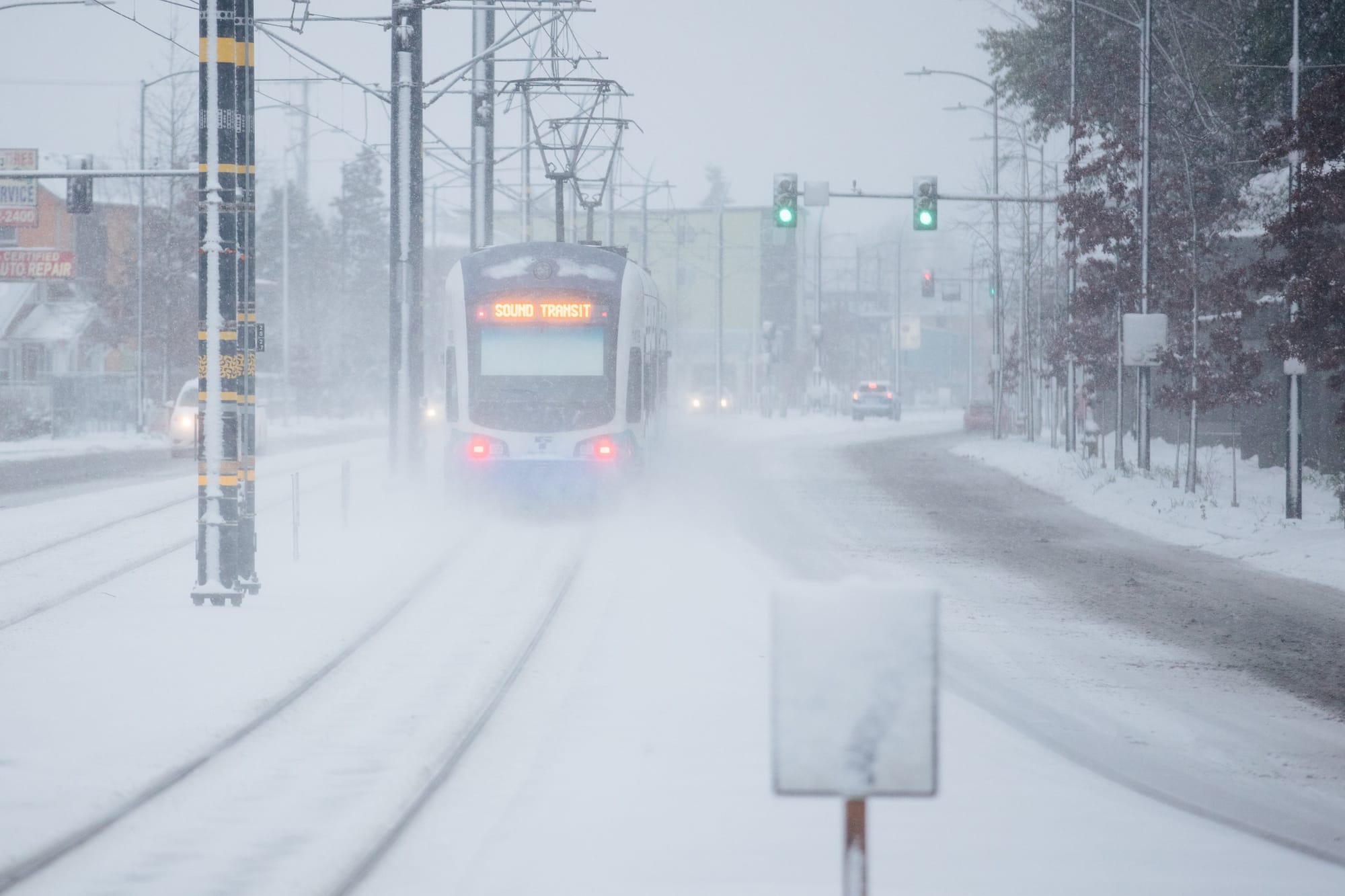 Bus Service Suspended, Only Light Rail Forging On As Seattle Area Blanketed in Ice