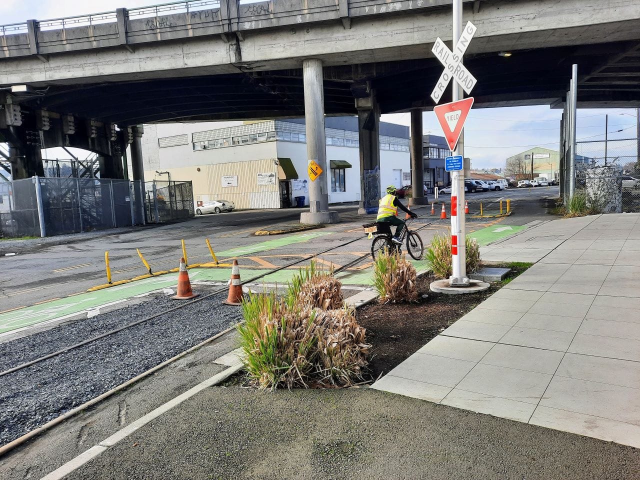 SDOT Adds Gravel Pit to Dangerous Burke-Gilman Track Crossing in Ballard