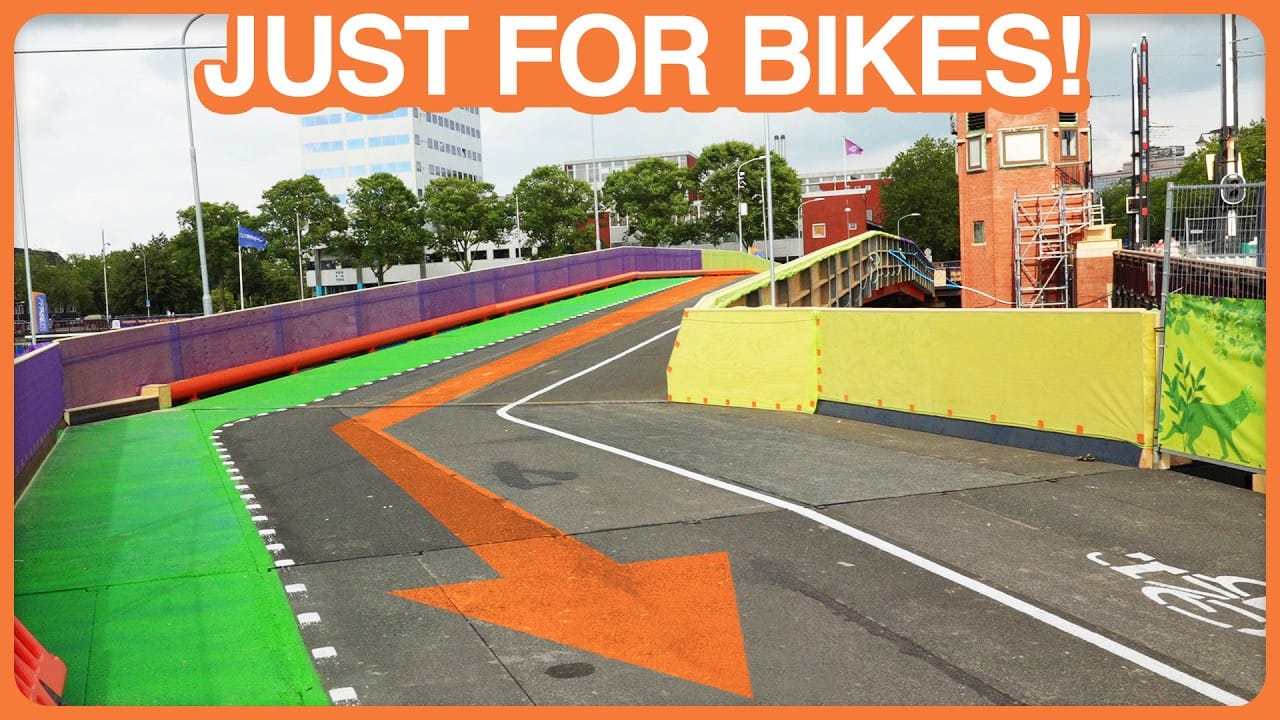 Sunday Video: Amsterdam Temporarily Closed A Bridge (But Not To Bikes) For Repair