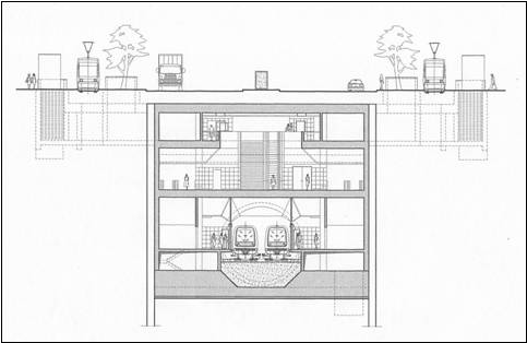 Milan Line 5 Station Cross Section