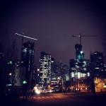 Denny Triangle at night.