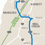 Proposed Swift II route between Paine Field, Mill Creek, and Bothell