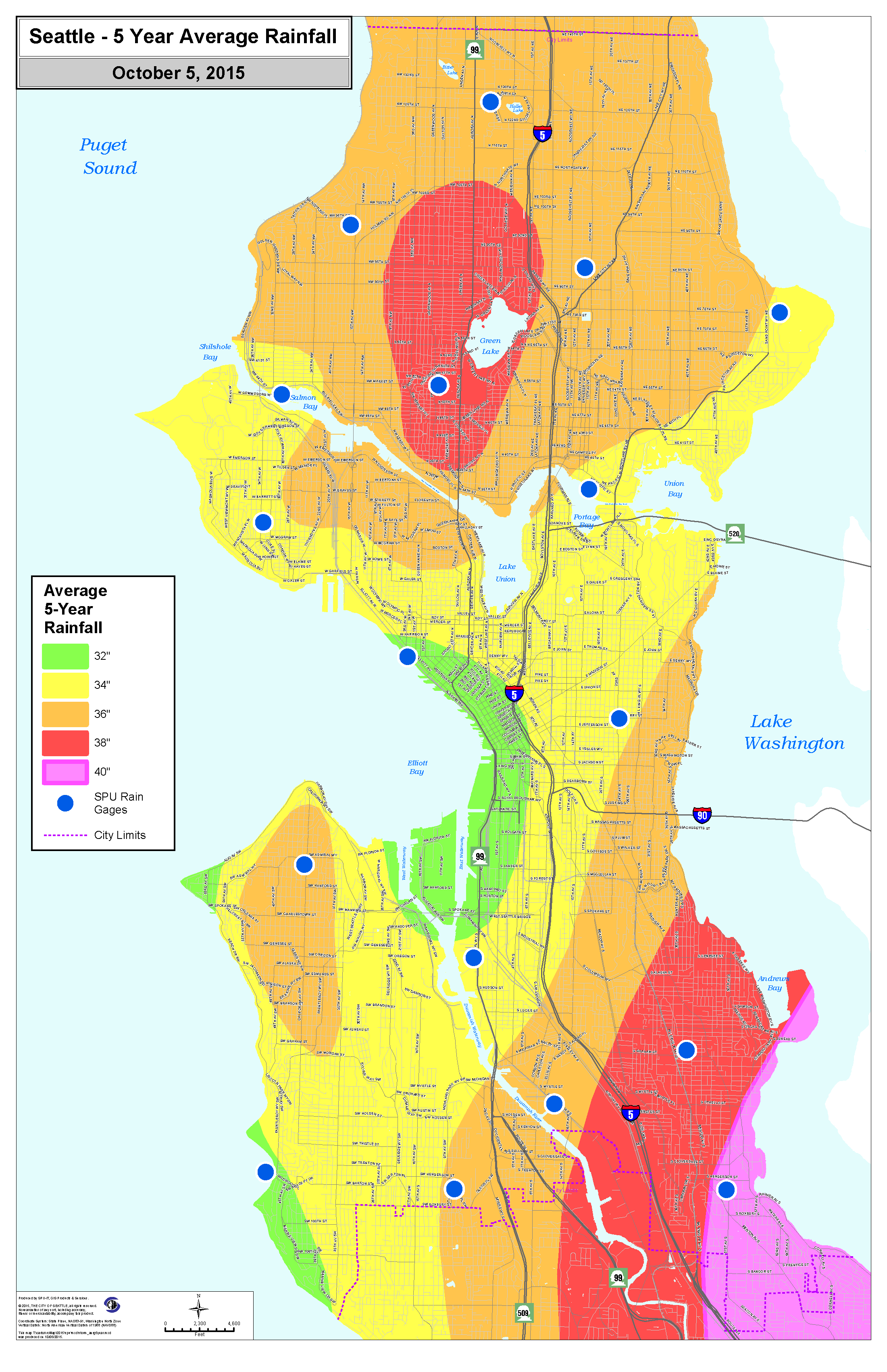 Map of the Week: Rainfall Across Seattle Neighborhoods ...