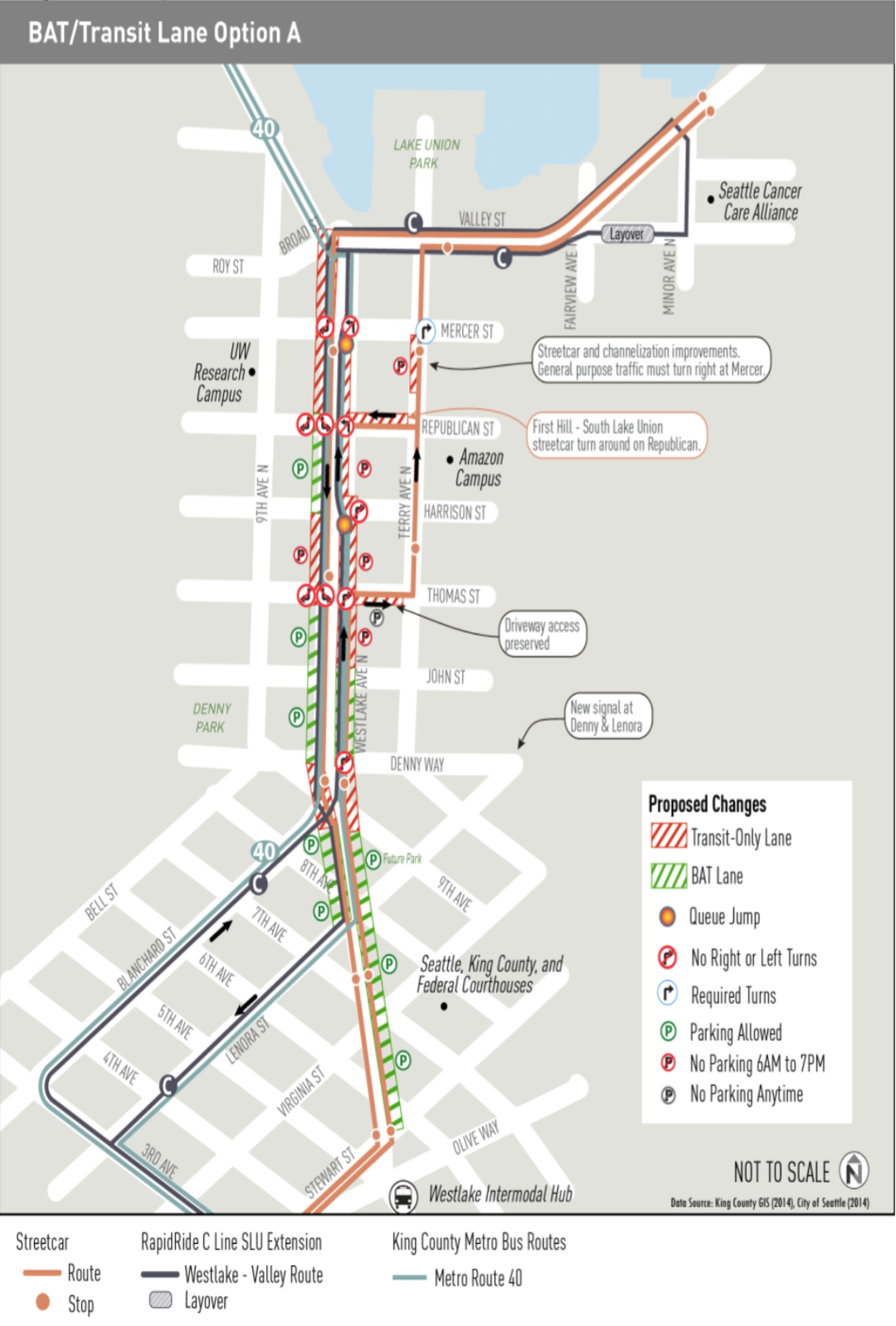 Schematic of changes. Click to enlarge. (City of Seattle)