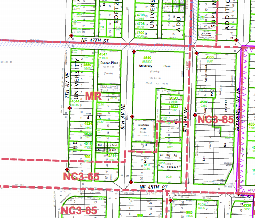 Current zoning near Trader Joe's. (City of Seattle)