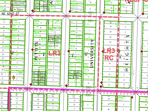 Current zoning in the University Heights area. (City of Seattle)