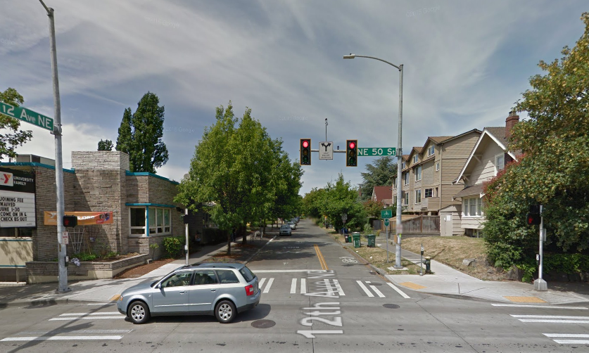 Lowrise residential and community facility properties north of NE 50th St. (Google Streetview)