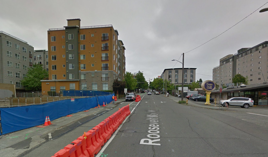 Looking north on Roosevelt Way NE. (Google Streetview)