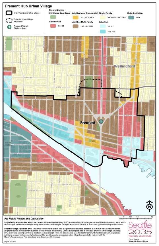 Fremont's urban village boundaries appear ripe for expansion. (Seattle Department of Planning and Development)