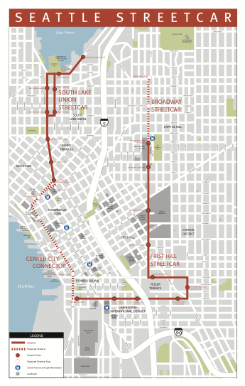 Map of the Seattle Streetcar system. Click to enlarge. (City of Seattle)
