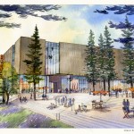 Drawing of the east elevation for the new Burke Museum. (City of Seattle/Olson Kundig Architects)