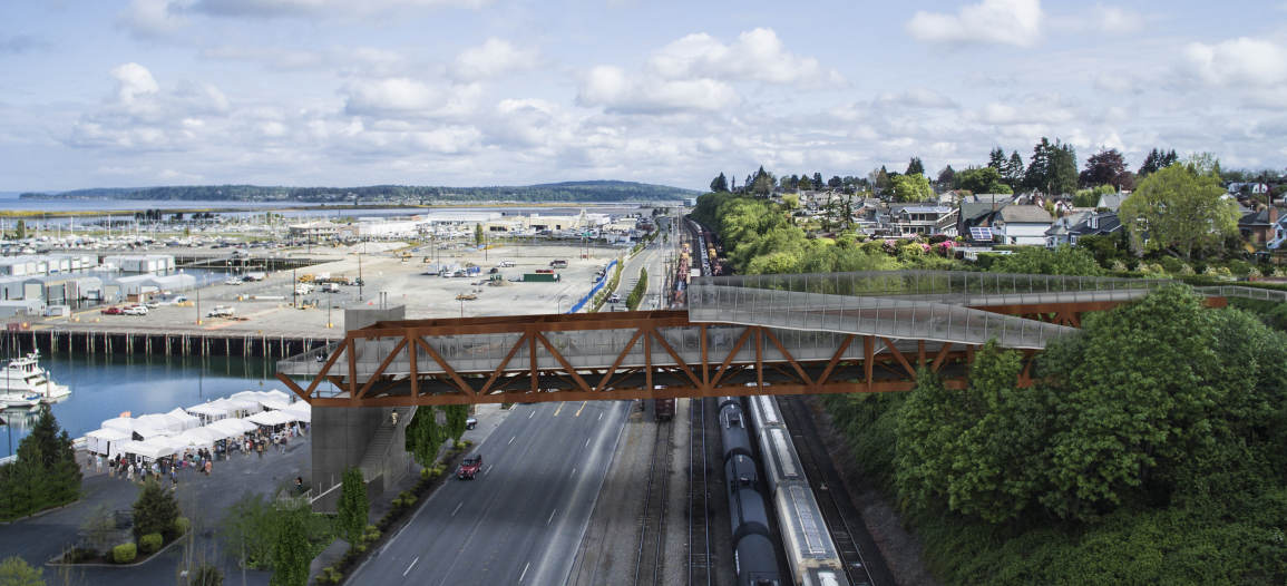 View of the bridge as seen from the south. (City of Everett)