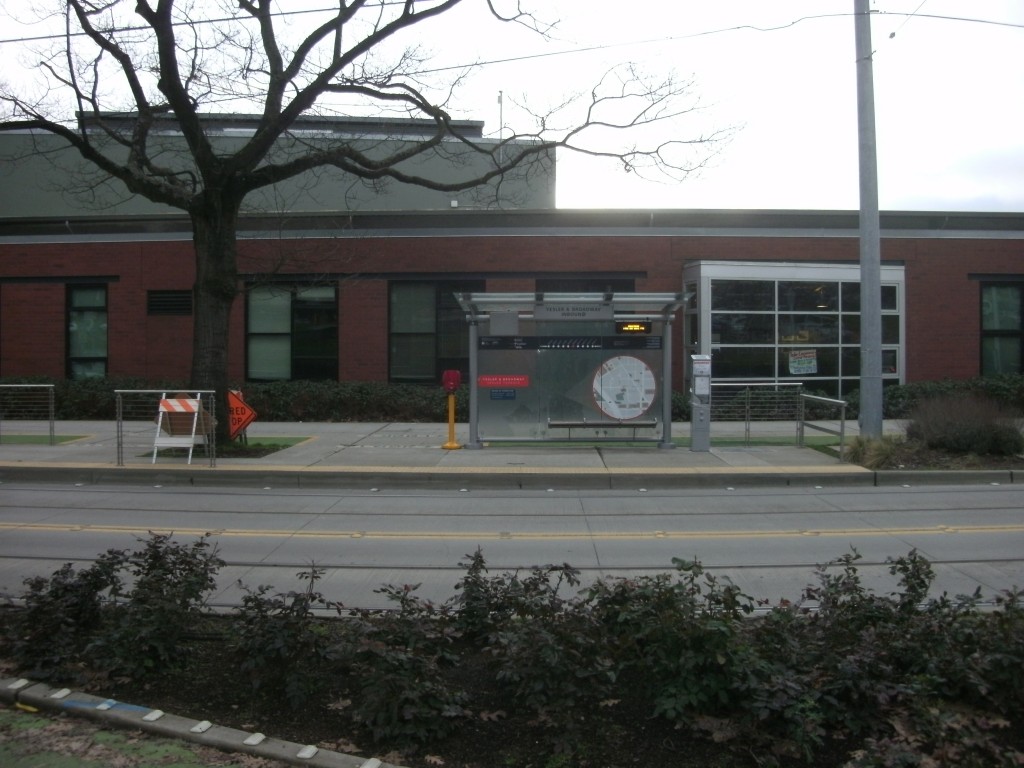 Streetcar station at Broadway and Yesler.