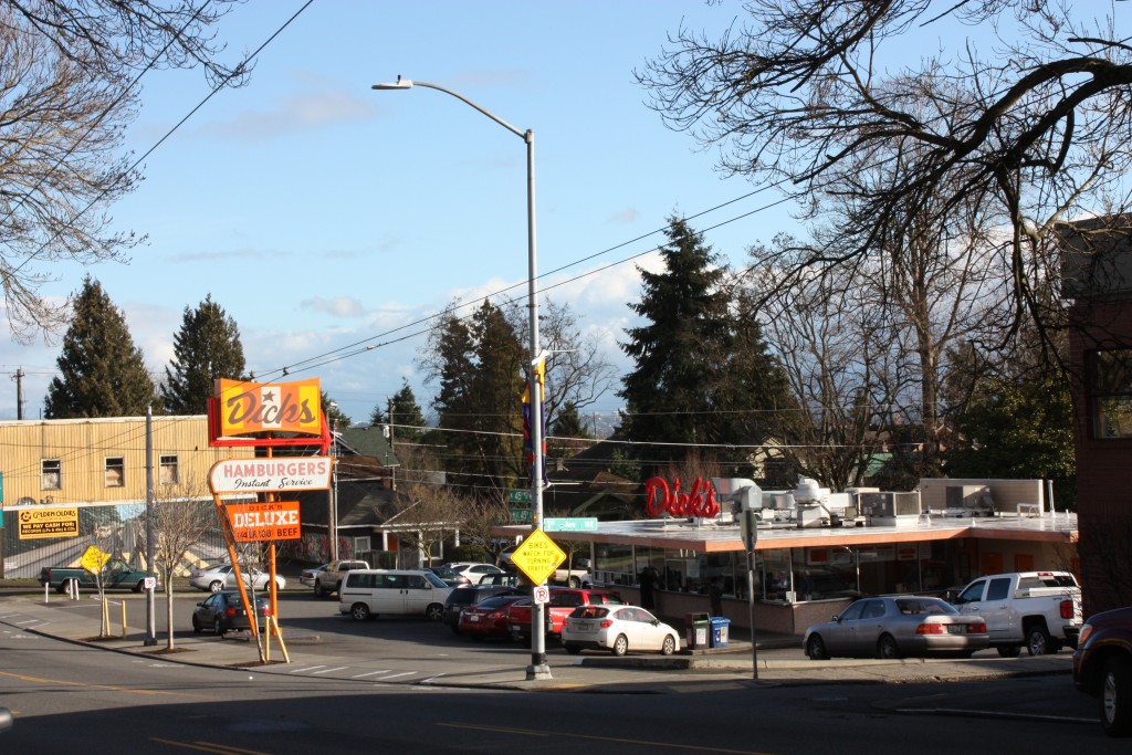 Redeveloping the original Dick's Burger location at 1st Ave NE would face would face an uphill battle.