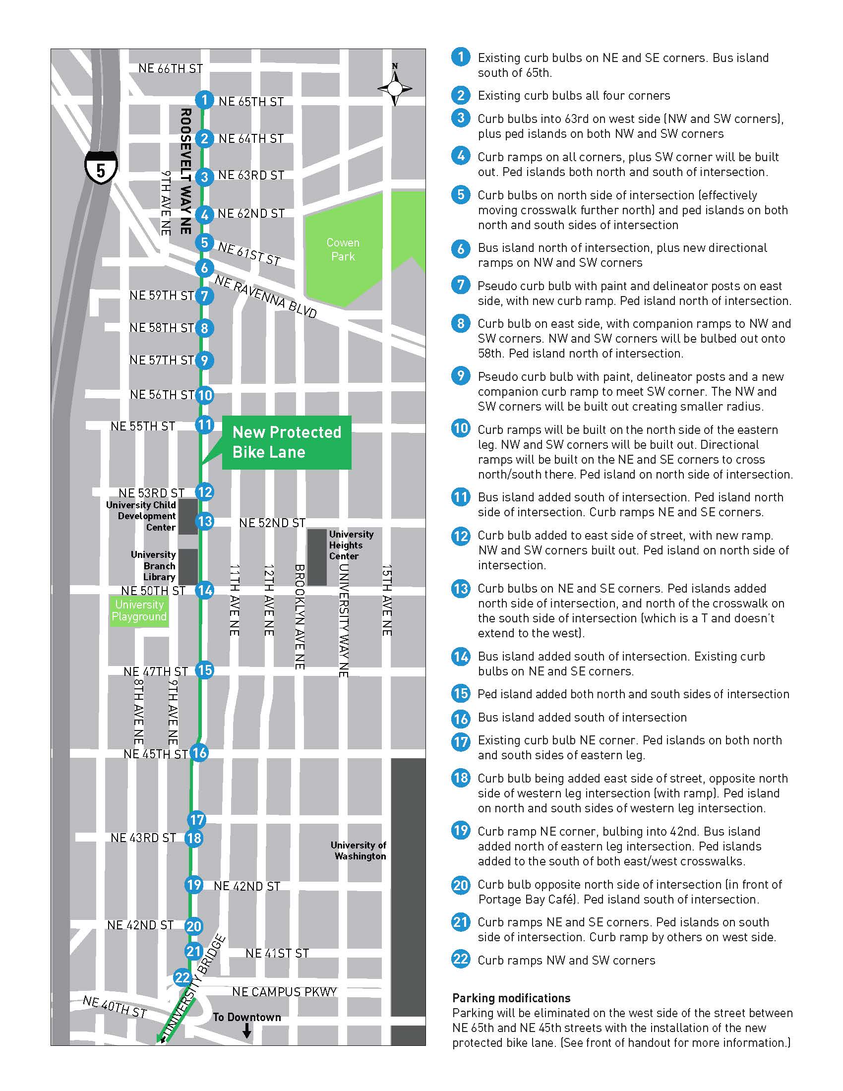 Corridor improvements planned for Roosevelt Way NE. (City of Seattle)
