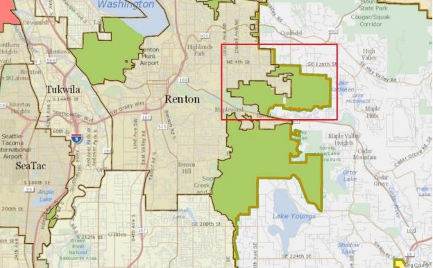 Proposed Renton UGA contraction area. (King County)