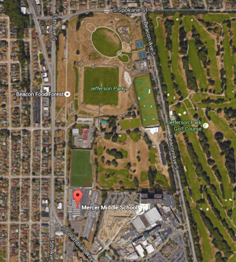 Mercer Middle School and vicinity. (Google Maps)