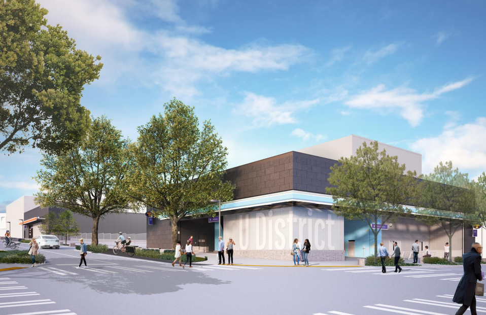 University District Station at street level. (Sound Transit / LMN Architects / Swift Company)