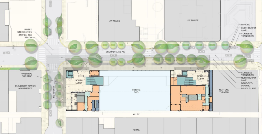 Site plan of the station (Sound Transit / LMN Architects / Swift Company).