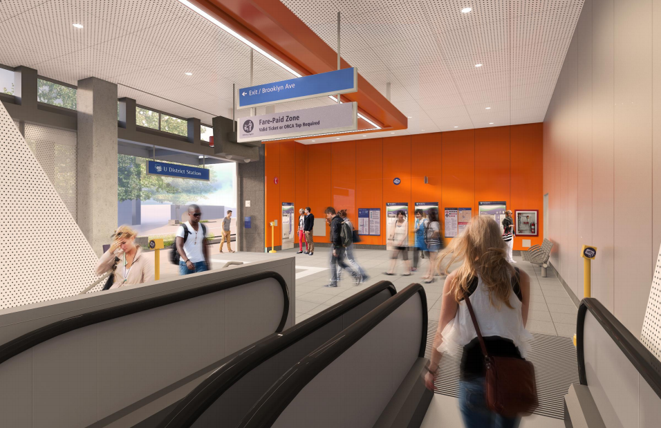 When riders reach the north lobby, they'll see straight out to Brooklyn. (Sound Transit / LMN Architects)