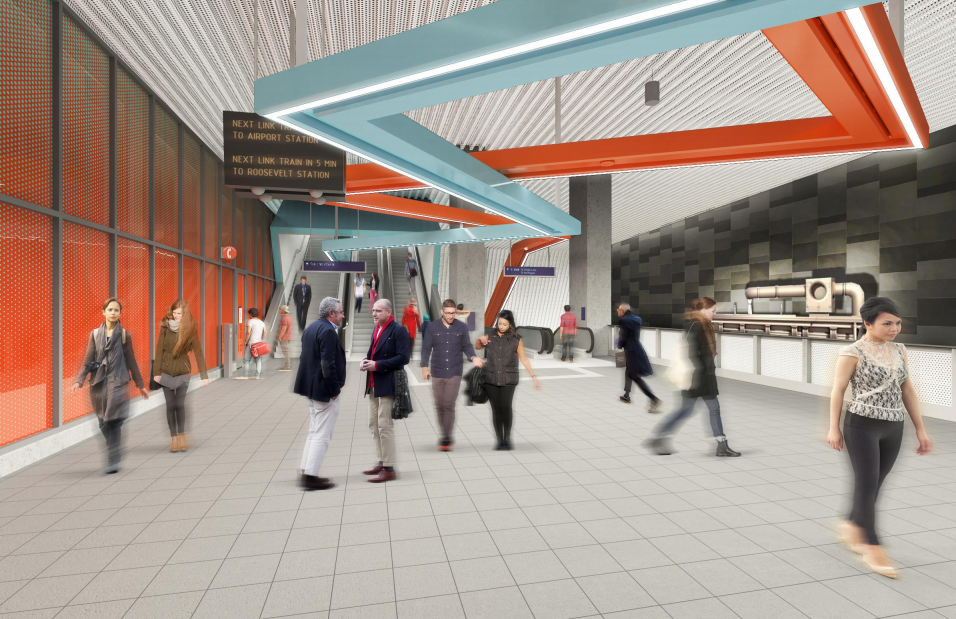 Mezzanine level of the station. (Sound Transit / LMN Architects)