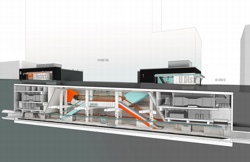 Cross section of the station. (Sound Transit / LMN Architects)