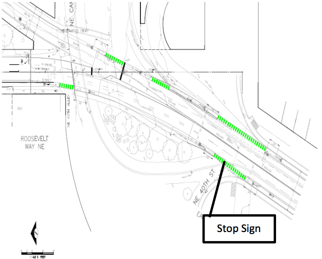 Layout of proposed bike facility improvements on Eastlake Ave. (City of Seattle)