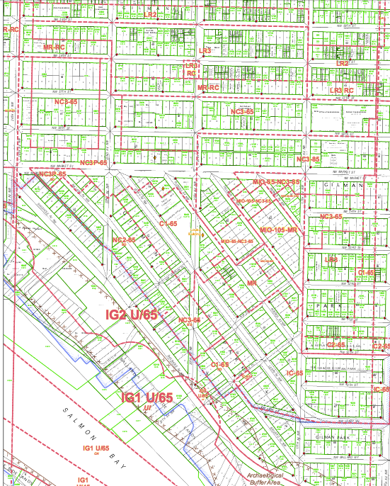 Ballard includes an area zoned to NC-85 in the vicinity of 17th Avenue and Market Street that could go to a height limit of 125 feet. (DPD Map 54)