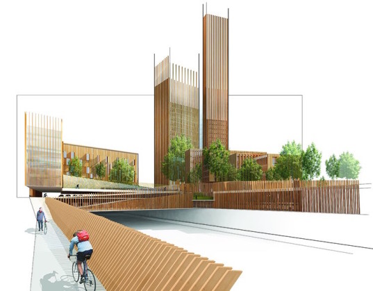 Vancouver BC architect Michael Green collaborated with a French firm to create the design for this 35-story "Baobab" tower in Paris. To be built, the plan would have to win the design contest in which it was entered. (Michael Green Architecture)