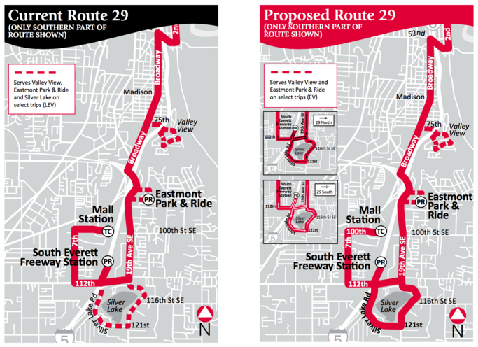 Current and proposed Route 29. (City of Everett)