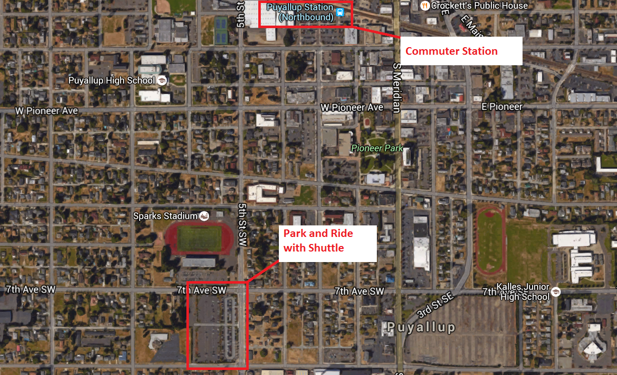 Puyullap park and ride facilities for Sounder. (Google Maps)