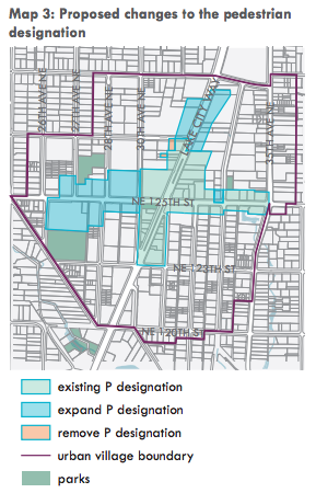 Areas where Pedestrian designations could occur. (City of Seattle)