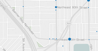 Pedestrian collisions: 2007-2014; the large dot at 12th Ave NE & Banner Way NE is four crashes. (City of Seattle)
