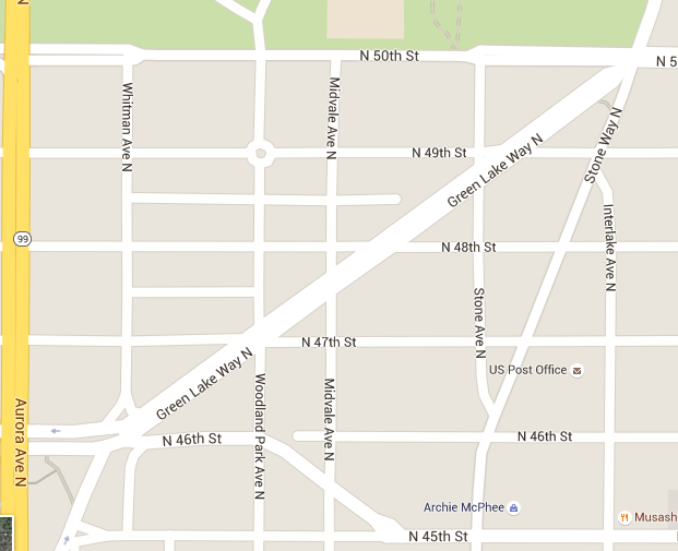 Green Lake Way map
