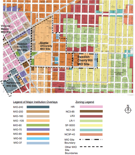 Existing zoning near the Swedish Cherry Hill campus. (City of Seattle)