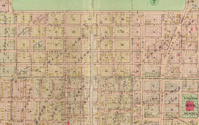 Clipping from 1912 Baist Map of Seattle. (Seattle Archives)