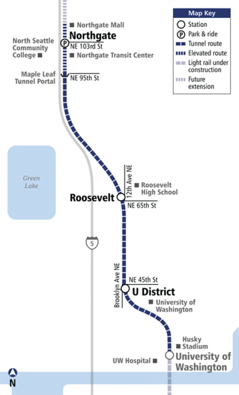Northgate Link extension corridor maps. (Sound Transit)