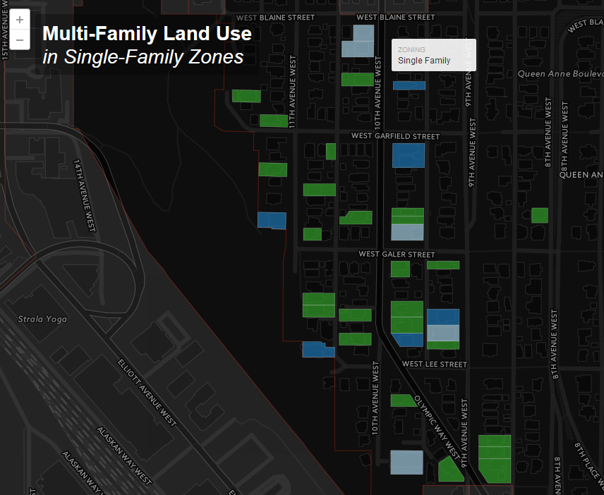 Multi-family housing in Queen Anne single-family zones. (Jeffrey Linn)