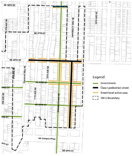 Proposed street classifications in the University District. (City of Seattle)