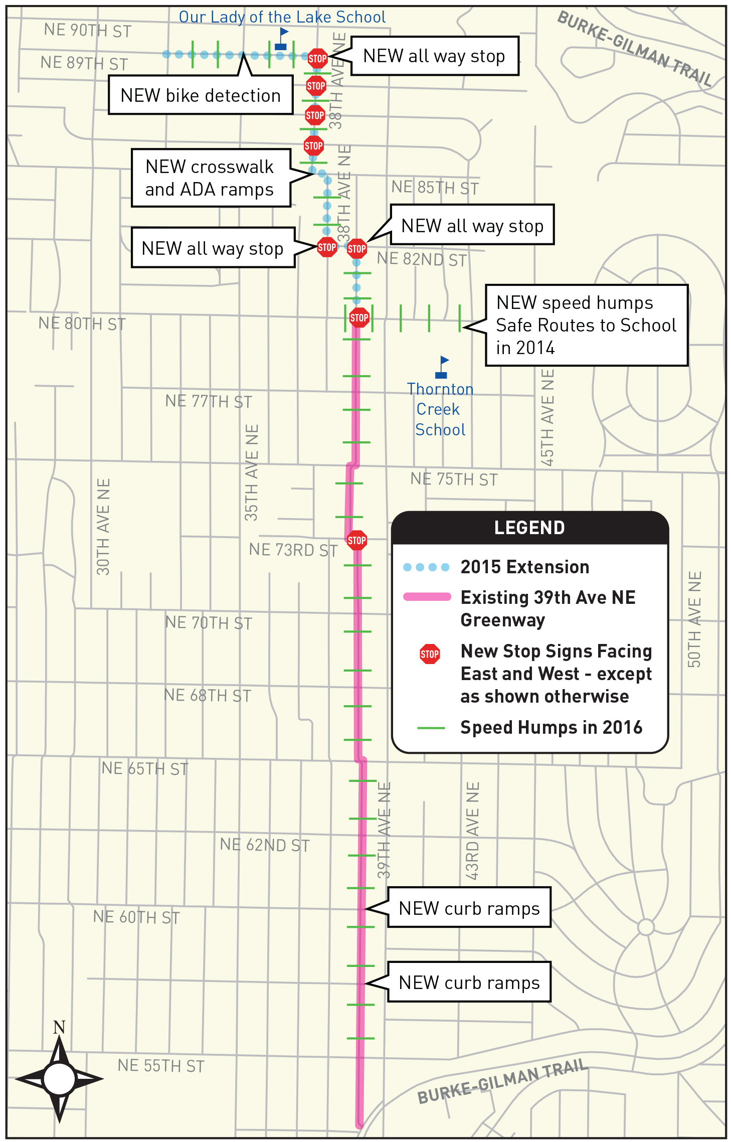 39th Ave NE Greenway corridor improvements. (City of Seattle)