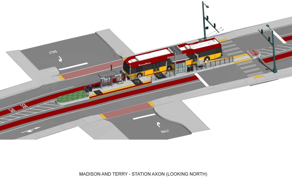 Rendering of the Terry / Madison station. (City of Seattle)