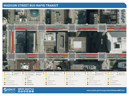 Overview the bus route in Downtown. Click to enlarge. (City of Seattle)