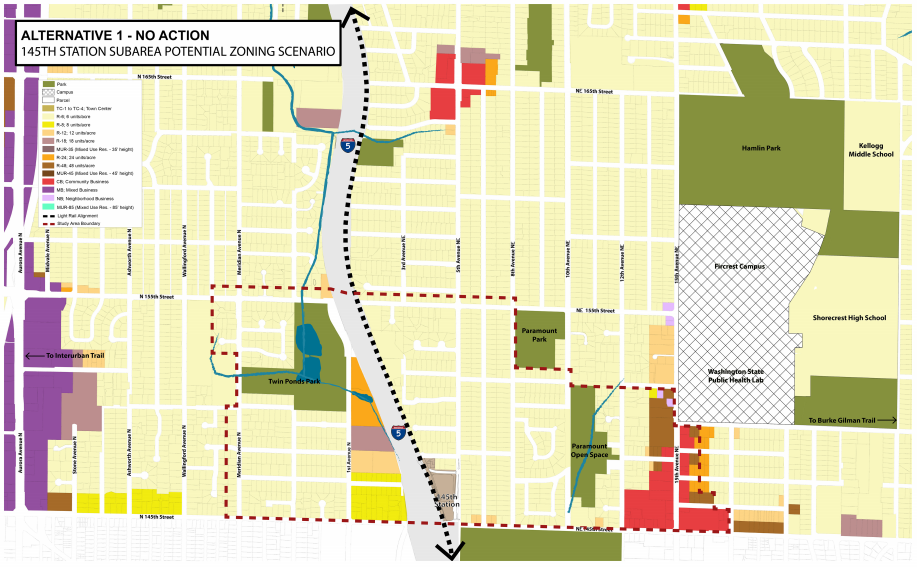 The no action alternative would keep current zoning. (City of Shoreline)
