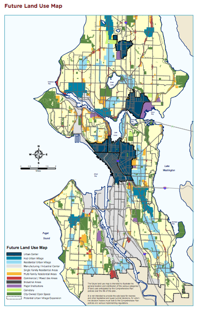 Recommended Plan for the new Future Land Use Map. (City of Seattle)