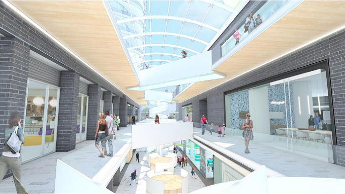 The Galleria has the potential to provide a great pedestrian space in place of the existing alley. (Henriquez Architects)