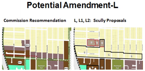 Amendment L would change all proposed MUR zoning north of 155th Street to R-6, except certain blocks. (City of Shoreline)