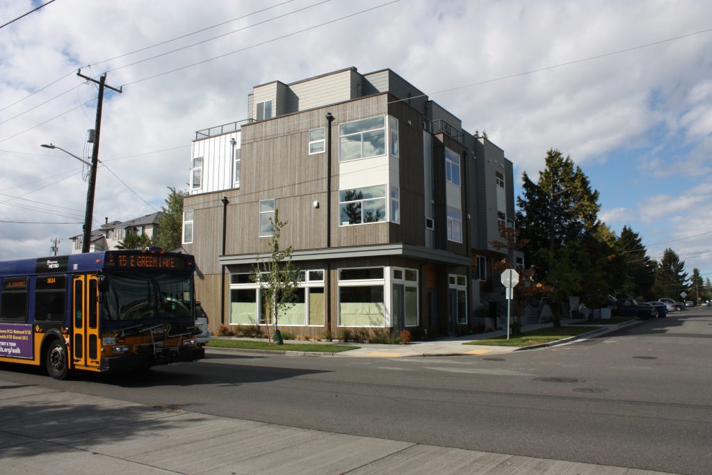 Recent townhome additions are becoming a common site in the corridor.